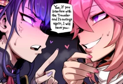 Aroma - Raiden x Yae x Aether - Futa on Male/Light-NTR - 60p [Doujin] [AI Generated] 作品封面