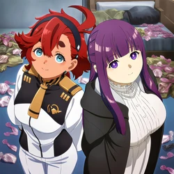 [ensky/sakkii] anime_multiple characters_fern and suletta-mercury(46pic) [AI Generated] 作品封面