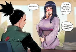 Hinata Thanks Shikamaru for his Help Hoorpy [AI generated]