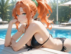 [TrashGer] Redhead black bikini MMF Threesome groupsex [AI Generated] 作品封面