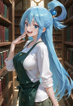 [マイネームルナ] Pregnant Belly Library Series Aqua [Sample] [AI Generated] 作品封面