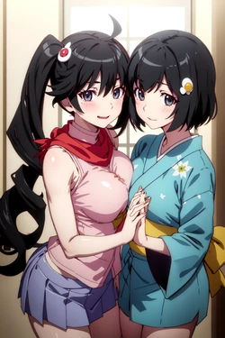 tachibana ai - [Bakemonogatari] Fire Sisters / Karen and Tsukihi 92 illustrations | [化物語] ファイヤーシスターズ / 火憐と月火 92枚 [AI Generated]