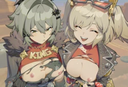 [Pixiv] 与党野党/YotouYatou (50519969) - ZenZero — Burnice-san and Caesar-san [AI Generated] 作品封面