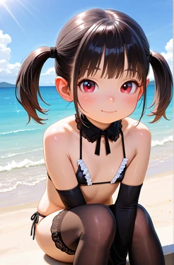 [SayaMina_2025] Twintail Rittan 20260228_MaidBikini(1600P) [AI Generated] 作品封面