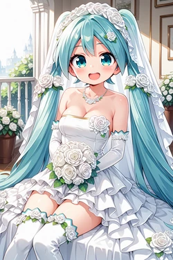 Bride Miku (Vocaloid) [AI Generated] 作品封面