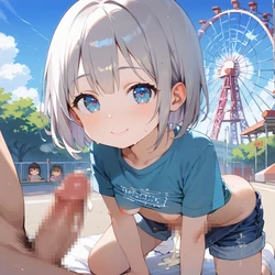 あざとい妹と遊園地でエッチ [AI Generated] 作品封面