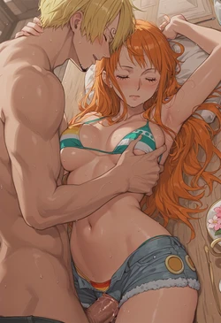 [HenryBoya] Wood Table, Sanji's Fevor - Nami's Sleeping, Expressive Offer [AI Generated] 作品封面
