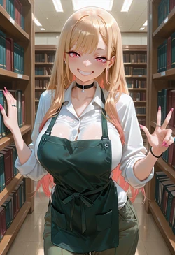 [マイネームルナ] Pregnant Belly Library Series Kitagawa Marin [Sample] [AI Generated] 作品封面
