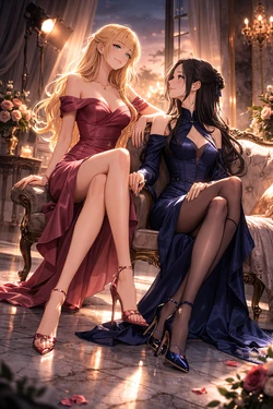Bella and Emma Red and Blue Formal [AI Generated] 作品封面