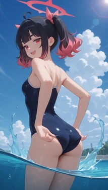 Junko Akashi School Swimsuit (Blue Archive) (AI Generated) 作品封面