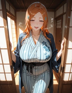 Paperhero - Inoue Orihime 温泉の夜、エロガキに翻弄され続ける井上織姫 [AI Generated]