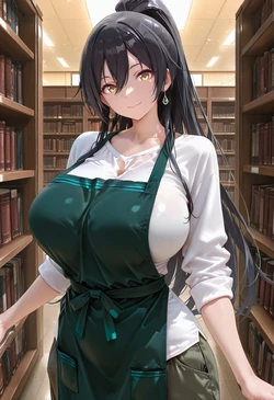 [マイネームルナ] Pregnant Belly Library Series Shirase Sakuya [Sample] [AI Generated] 作品封面