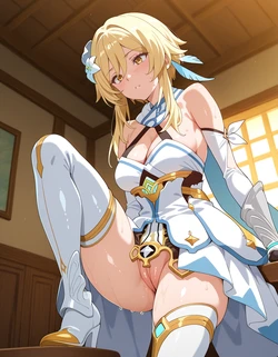 Purpleh31 - Lumine (Genshin Impact) default outfit 247P (Patreon) (AI Generated) 作品封面