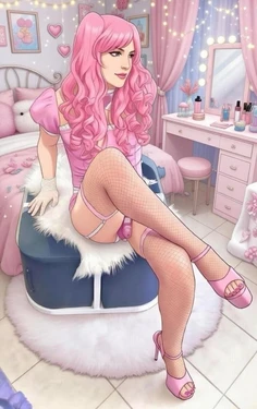 Sissy kayla  chastity cage latex and pink 作品封面