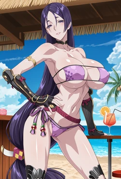 Meowu laha - Minamoto no Raikou  Ocean 🩵⛱️[AI Generated] 作品封面