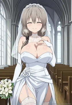 tachibana ai - [Uzaki-chan Wants to Hang!] Uzaki Tsuki in Wedding Dress 184 illustrations | [宇崎ちゃんは遊びたい!] 宇崎月 (ウェディングドレス) 184枚 [AI Generated] 作品封面