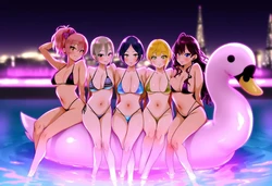 [Laura] LiPPS ナイトプール【速水奏・一ノ瀬志希・塩見周子・城ヶ崎美嘉・宮本フレデリカ】 [AI Generated] 作品封面