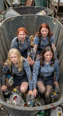 Police girls, beaten, raped, and thrown in a trash can 2 [AI Generated] 作品封面