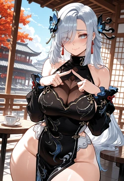 [miyu] Shenhe: Frostflower Dew [AI Generated] 作品封面