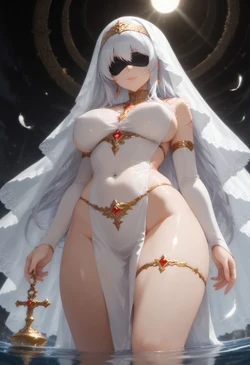 [HenryBoya] Blindfolded Bride's Fisheye Stride - The Sword Maiden's Smiling Gaz [AI Generated] 作品封面