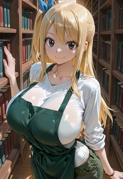 [マイネームルナ] Pregnant Belly Library Series Lucy Heartfilia [Sample] [AI Generated] 作品封面