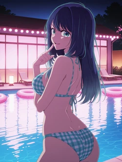 [Kurohime] Akane Kurokawa (Night Pool) [AI Generated] 作品封面
