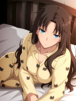 Rin Tohsaka with pajamas [AI Generated] 作品封面