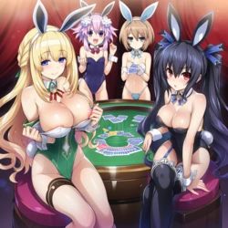 [Adult_neptune_Fan(Nepunep)] Nep noire blanc vert strip poker (Hyperdimension Neptunia) [Digital] [AI Generated] 作品封面