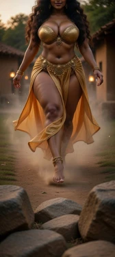 Golden hour, golden soul ✨ Walking through light, carrying my own glow. 🌙🔥 #GraceInMotion #GoldenVibes #TimelessBeauty [AI Generated] 作品封面