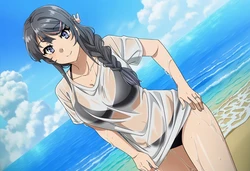 [sticky]  Seishun buta yarou - Sakurajima Mai x Fat BBC Beach [ai generated] 作品封面