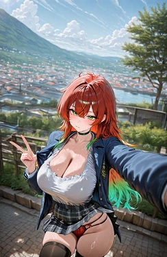 [HenryBoya] Plaid Miniskirt & Black Thighhighs' Flight [AI Generated] 作品封面