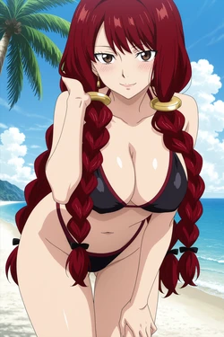[xWaifu+18AI] Irene Belserion アイリーン・ベルセリオン ❤️🎩 ​​- Fairy Tail✨- Beach Time☀️🌊 | +100 | NSFW🔞 [AI Generated] 作品封面