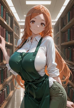 [マイネームルナ] Pregnant Belly Library Series Inoue Orihime [Sample] [AI Generated]