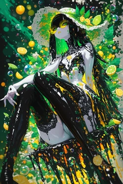 [HenryBoya] Lemon Creme Drip, Lace Stockings' Trick [AI Generated] 作品封面