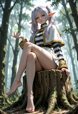Patreon - JullzAI - Frieren, a quiet moment in the forest [AI GENERATED] 作品封面