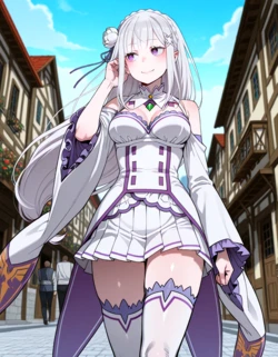 [ド夏] [Re:ZERO] Emilia Under a Spell That Makes Her Horny Anywhere (Patreon) [AI Generated] 作品封面