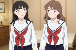[LoveHUwU] Makoto Izumi x Kiyoko Yoshida x Mei Yuzukawa [ yuri ] | Yano-kun no Futsū no Hibi [AI Generated]
