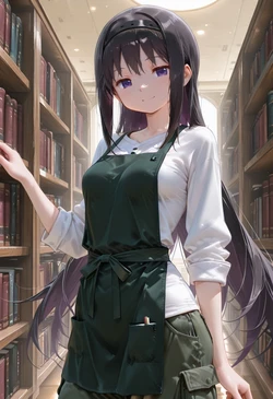 [マイネームルナ] Pregnant Belly Library Series Akemi Homura [Sample] [AI Generated] 作品封面