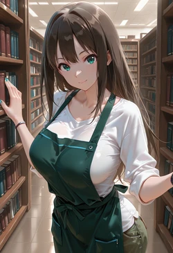 [マイネームルナ] Pregnant Belly Library Series Shibuya Rin [Sample] [AI Generated] 作品封面
