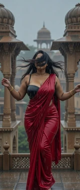 Rain-Kissed Curves: The Elegance of Madhulika [AI Generated]