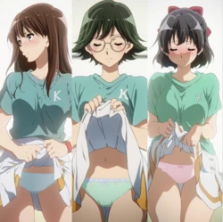 [Ferrappuccino-FPart] (Junna Inoue・Subame Kamaya・Masako Sakai) Getting to see their panties while they make a disgusted face!  [AI Generated] 作品封面