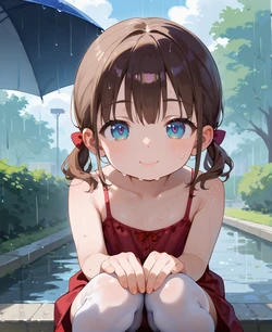 小悪魔妹と通り雨の日[AI Generated] 作品封面