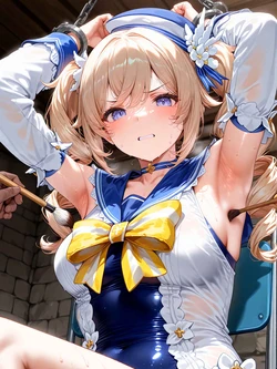 [らくだだん]芭芭拉 泳装 笔责 [AI Generated]