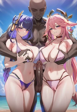 [ChocoPizza] v4c/ffm/3p: raiden shogun+ yae miko 270 [AI Generated] 作品封面