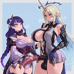 ImperfectionAI Fleurdelys x Raiden Shogun [AI Generated] 作品封面