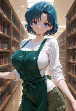 [マイネームルナ] Pregnant Belly Library Series Mizuno Ami [Sample] [AI Generated] 作品封面