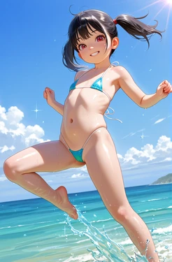 [SayaMina_2025] Twintail Rittan 20260301_Colorful MicroBikini(1600P) [AI Generated] 作品封面